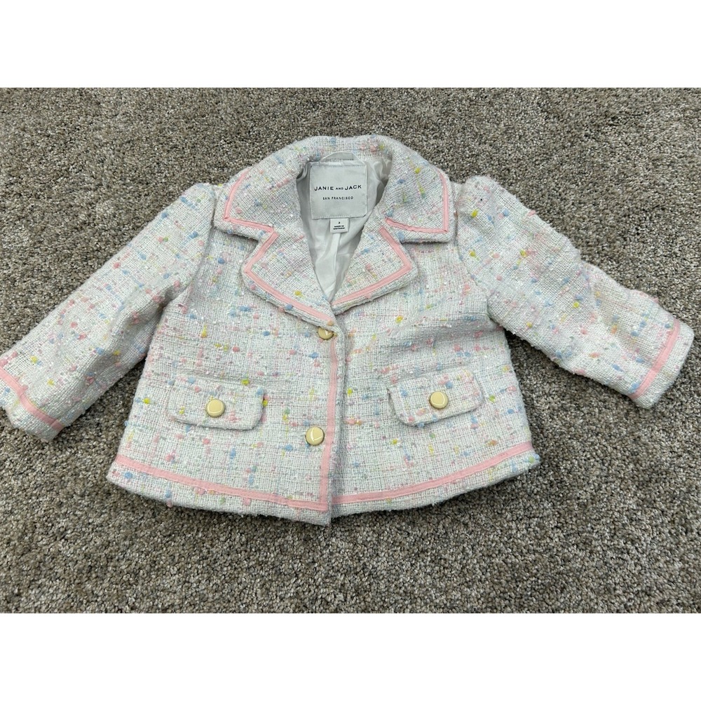 Janie‎ And Jack Toddler Girls Size 3 Pastel Tweed Blazer #0335